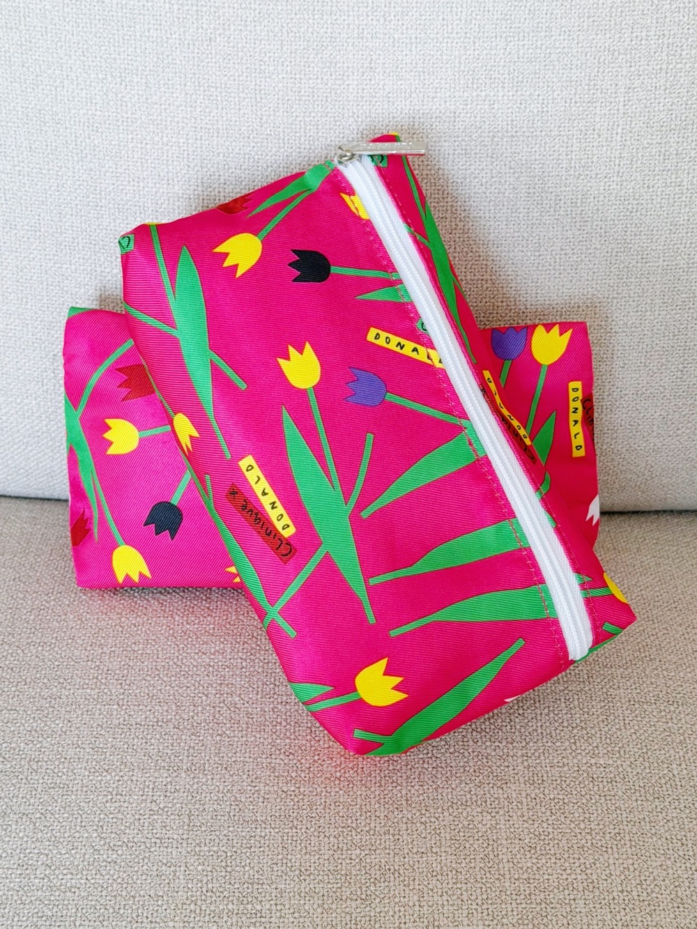 Set of 2/ Clinique Hot Pink Cosmetic Pouch